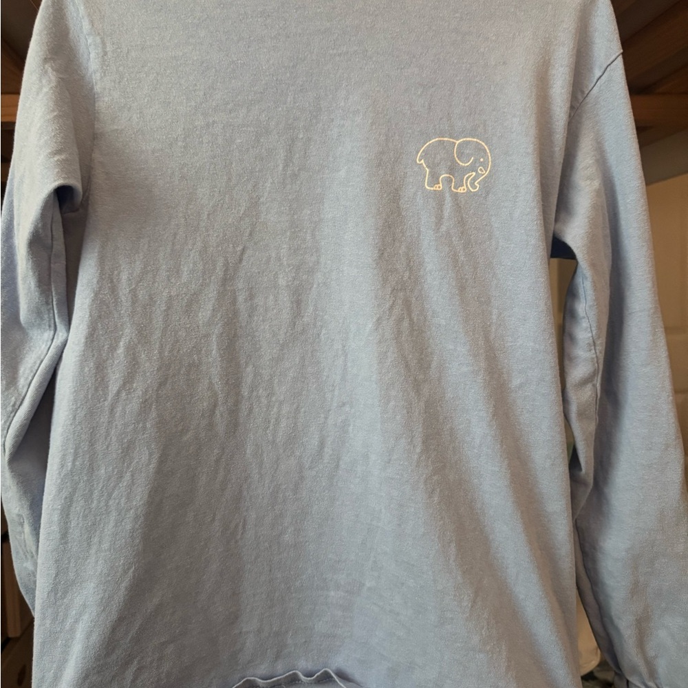 Light Blue Long Sleeve Shirt with Elephant Logo